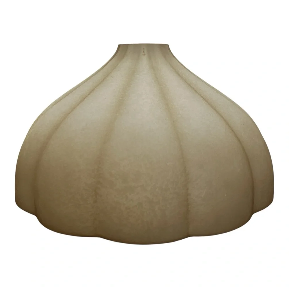Torchiere Floor Lamp Glass Shade Amber Alabaster Fluted Clam Shape REPLACEMENT